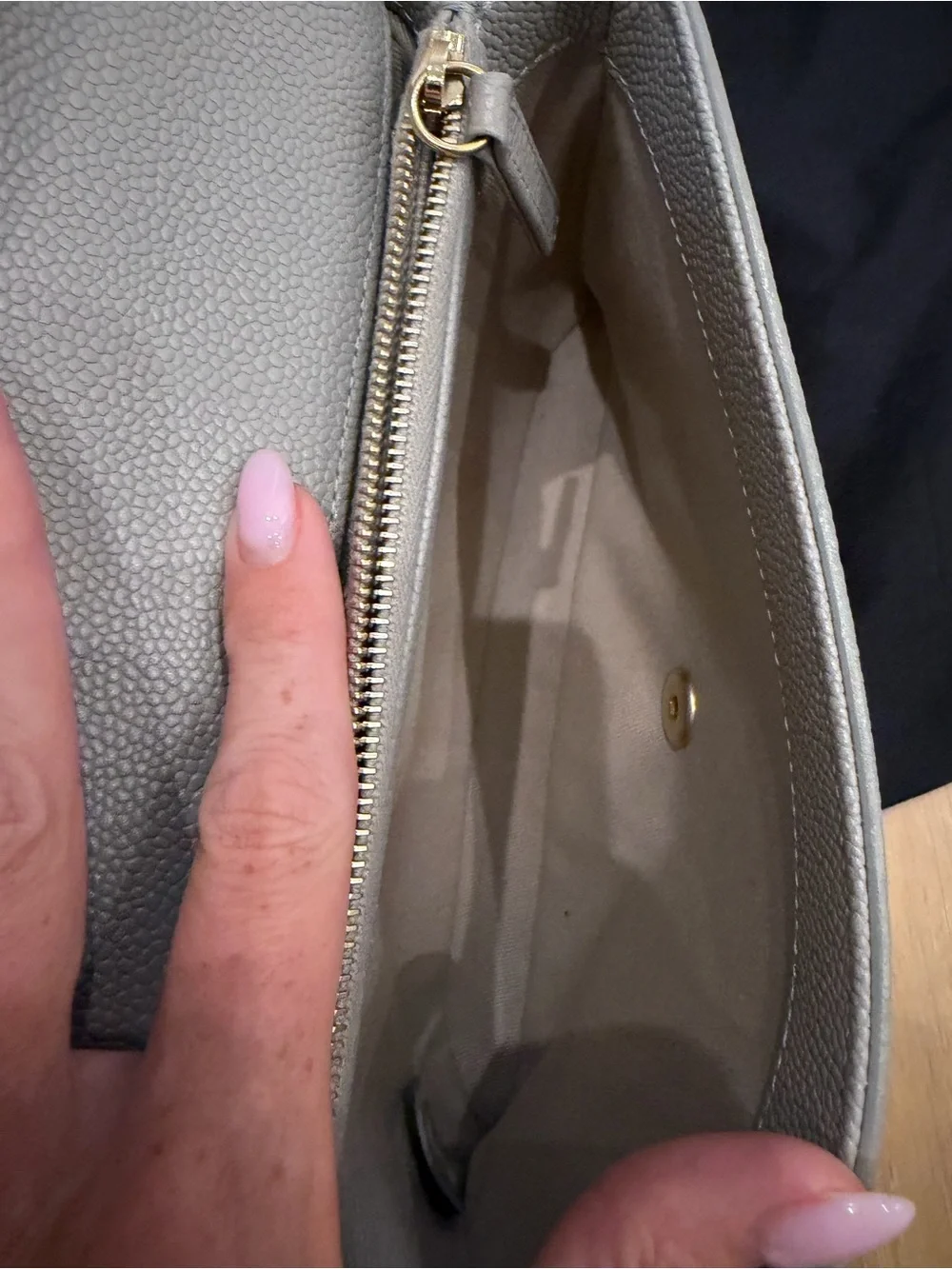 Grained Calfskin Small Stitched Flap